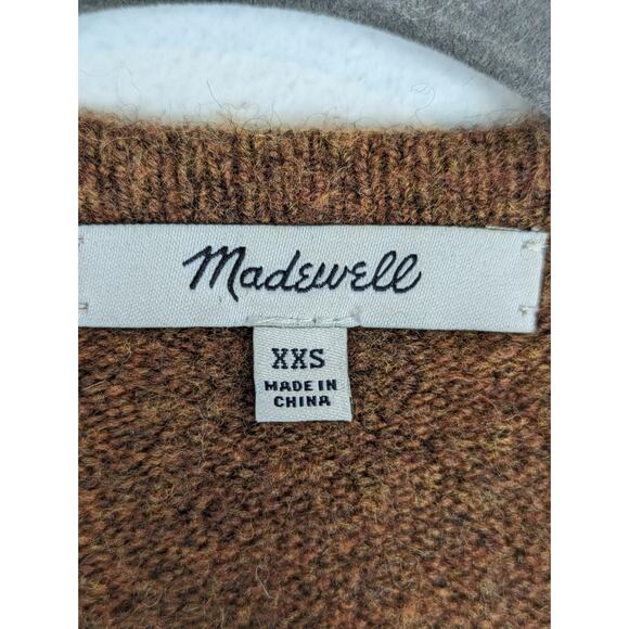 Madewell Kent Cardigan Sweater Merino Wool Alpaca Knit Brown Fall Boho Size XXS - Picture 10 of 12